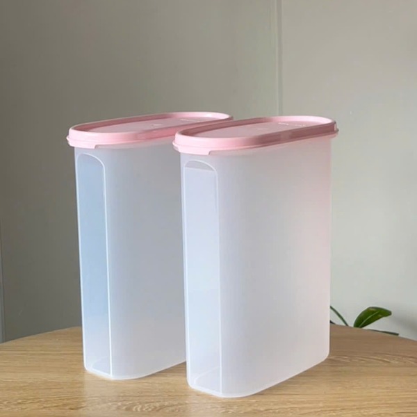 Hộp  Tupperware Trữ Khô Nắp Hồng Modular Mates Oval - Tupperware Trung Chất Lượng