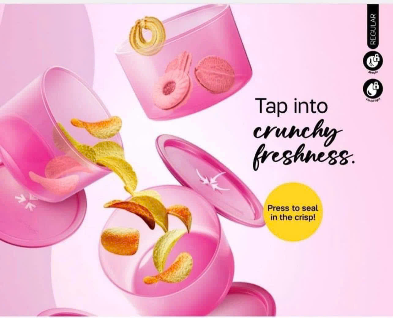 Hộp Tupperware Trữ Mát One Touch 600ml - Đóng Hộp 1 Ấn - Tupperware Malaysia Chính Hãng