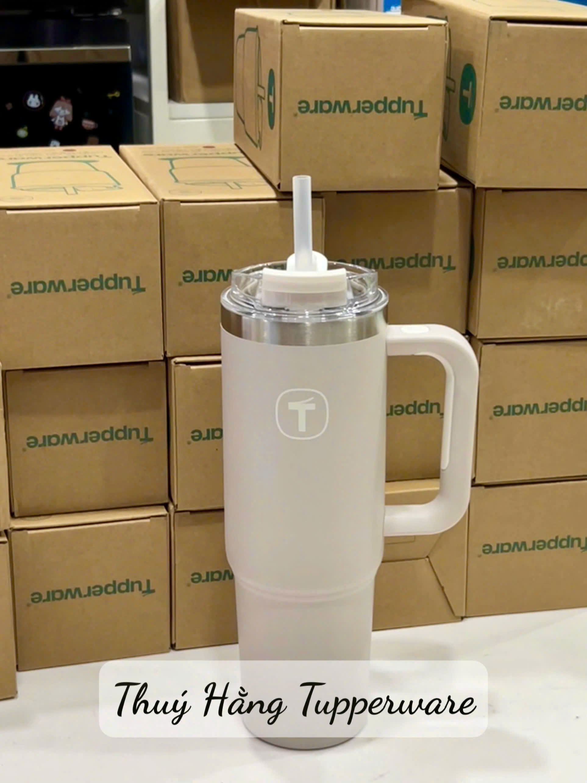Ly Giữ Nhiệt Tupperware Big T 660ml / 1.1L - Có Ống Hút - Tupperware Trung Chính Hãng