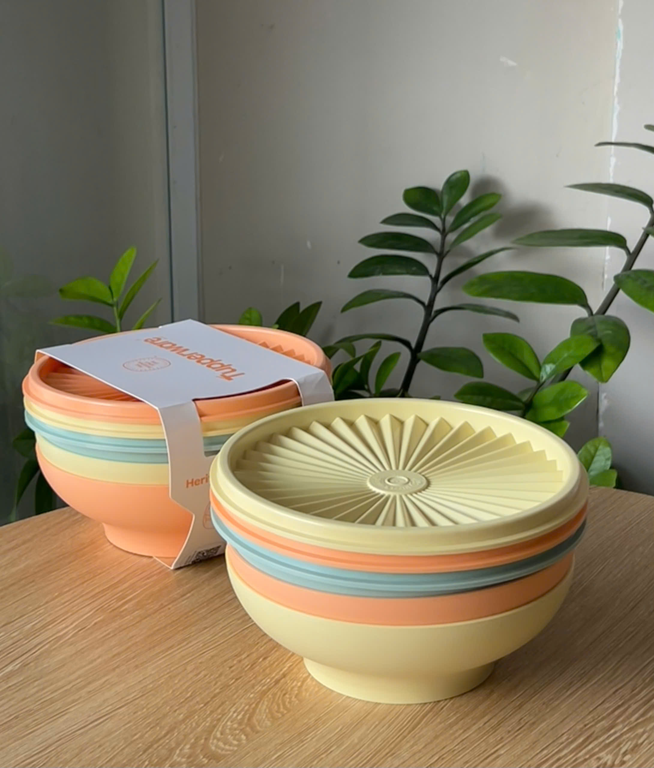 Trọn Bộ 3 Hộp Đựng Thực Phẩm Tupperware Trữ Khô Và Mát Heritage Bowl 400ml - New Tupperware