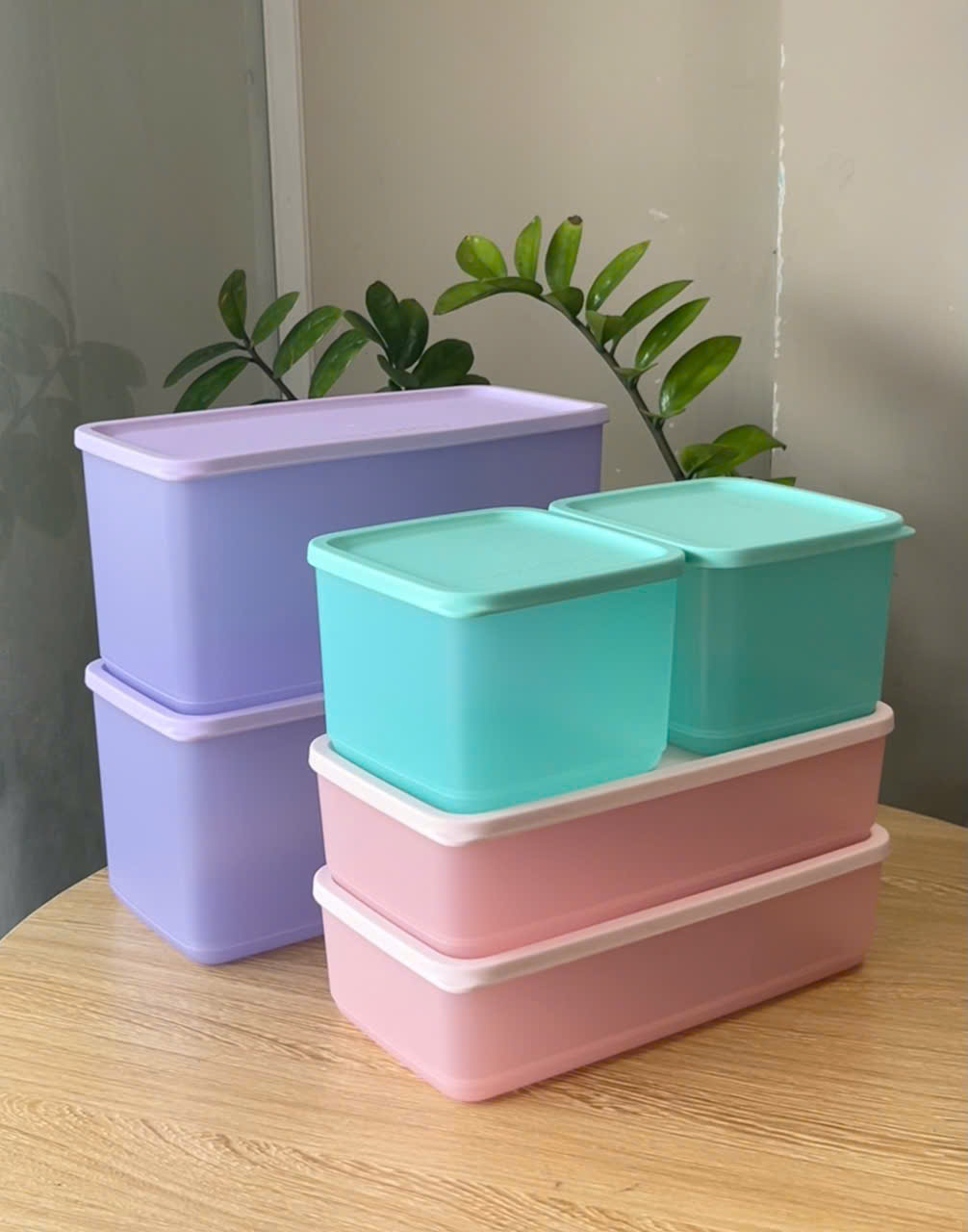 Bộ 6 Hộp Trữ Mát Tupperware Cubix 2h 1L + 2h 1.4L + 2h 3.1L - New Tupperware
