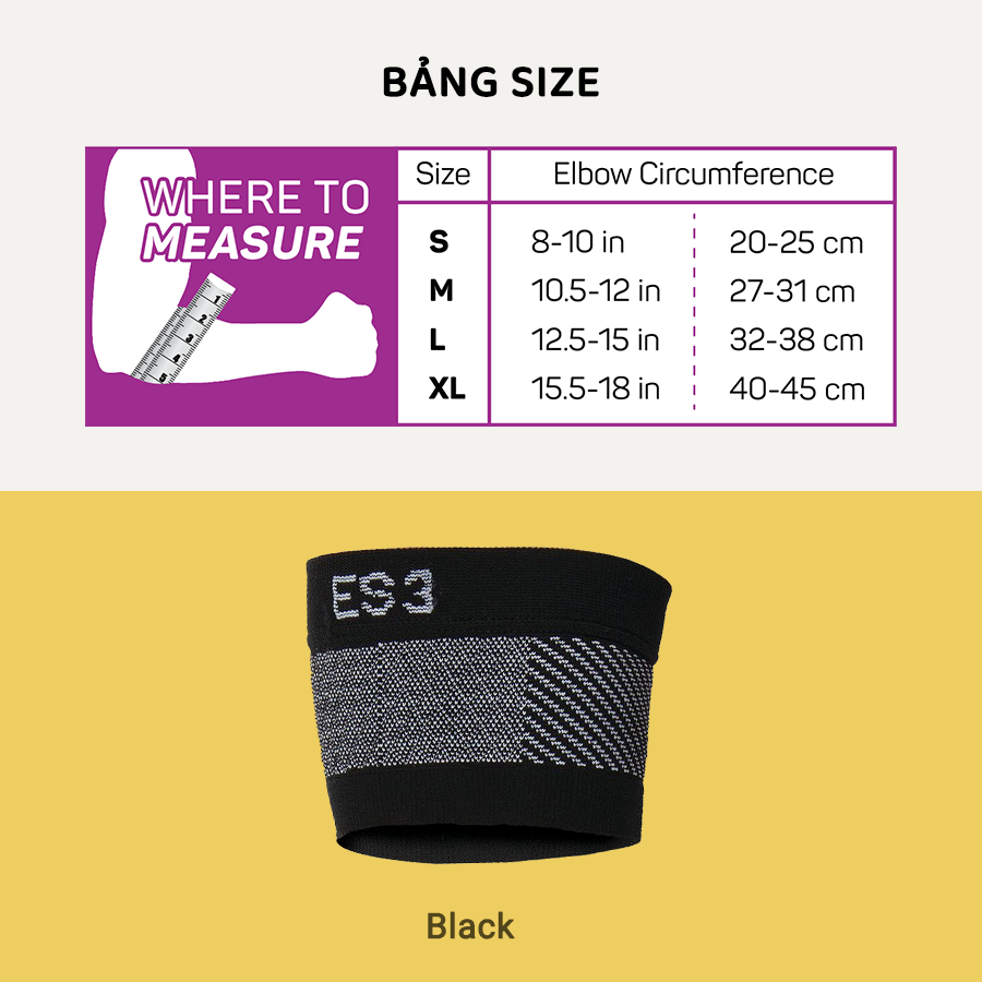 OS1st | Bó Nén Bổ Trợ Khuỷu Tay ES3 - Black