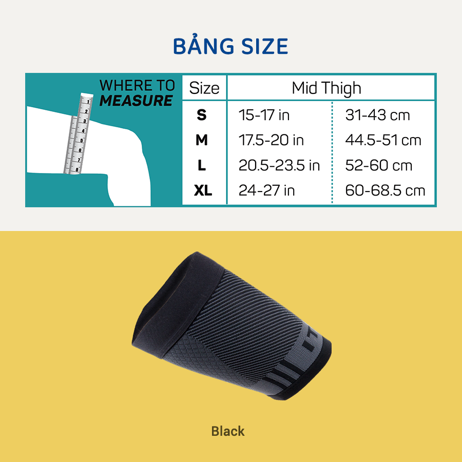 OS1st | Bó Nén Bổ Trợ Bắp Đùi QS4 - Black