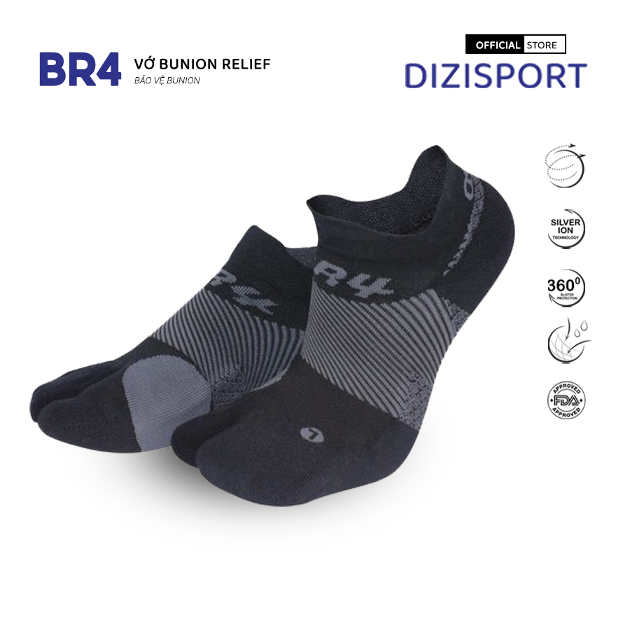 OS1st | Vớ Nén Bổ Trợ Khớp Ngón Cái Bunion BR4 - Black