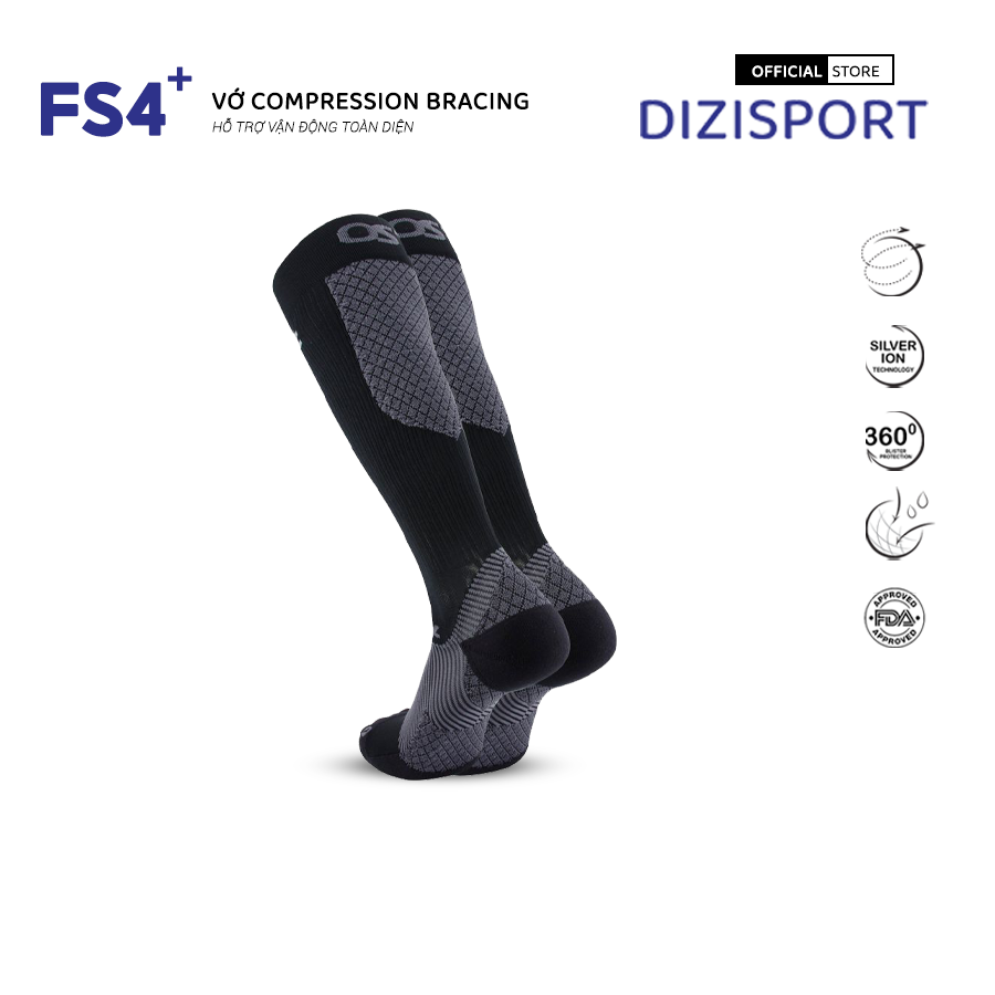OS1st | Vớ Nén Chạy Bộ Compression Bracing FS4+ - Black