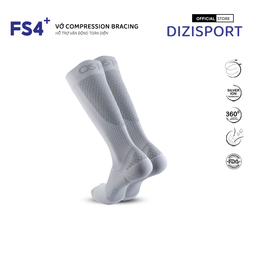 OS1st | Vớ Nén Chạy Bộ Compression Bracing FS4+ - Grey