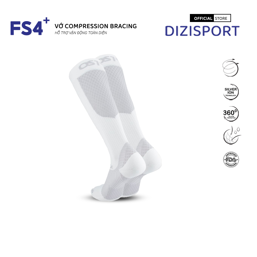 OS1st | Vớ Nén Chạy Bộ Compression Bracing FS4+ - White