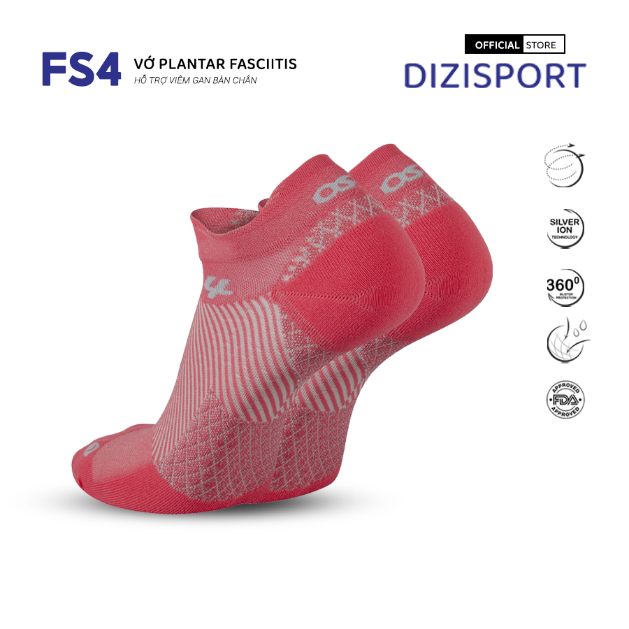 OS1st | Vớ Nén Bổ Trợ Plantar Fasciitis FS4 No Show - Coral