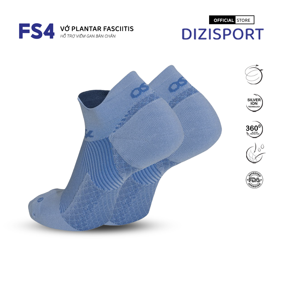 OS1st | Vớ Nén Bổ Trợ Plantar Fasciitis FS4 No Show - Steel Blue