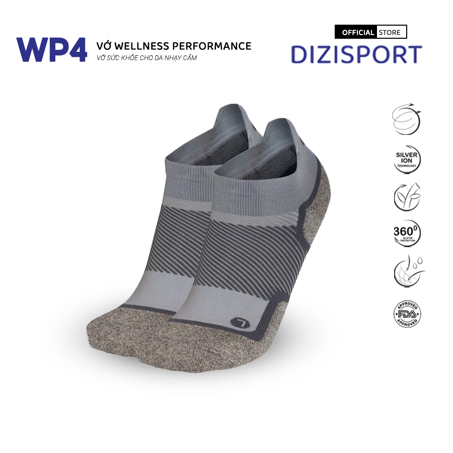 OS1st | Vớ Nén Sức Khỏe Wellness Performance WP4 No Show - Grey