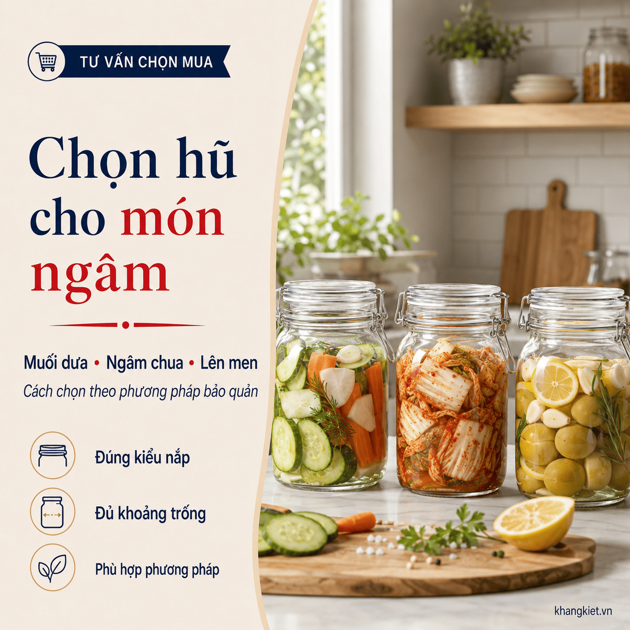 Chọn hũ thủy tinh để muối dưa, ngâm chua và lên men: loại nào phù hợp?