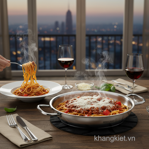 Đĩa Mì Ý sốt bò bằm (Spaghetti Bolognese) hoàn thành