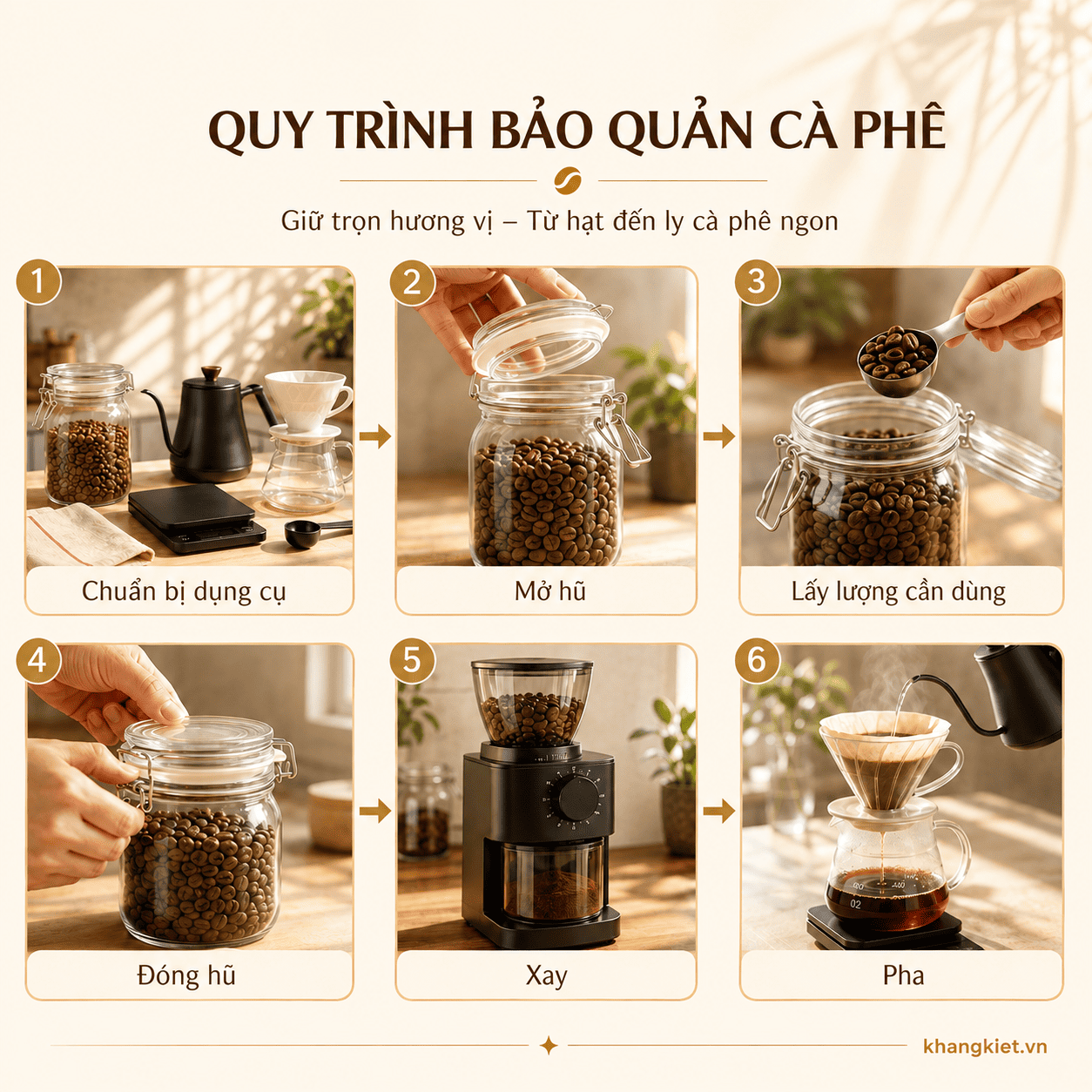 Quy trình bảo quản cà phê giữ trọn hương vị