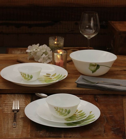 Đĩa Thủy Tinh Diva 19cm - Họa Tiết Lá Thu