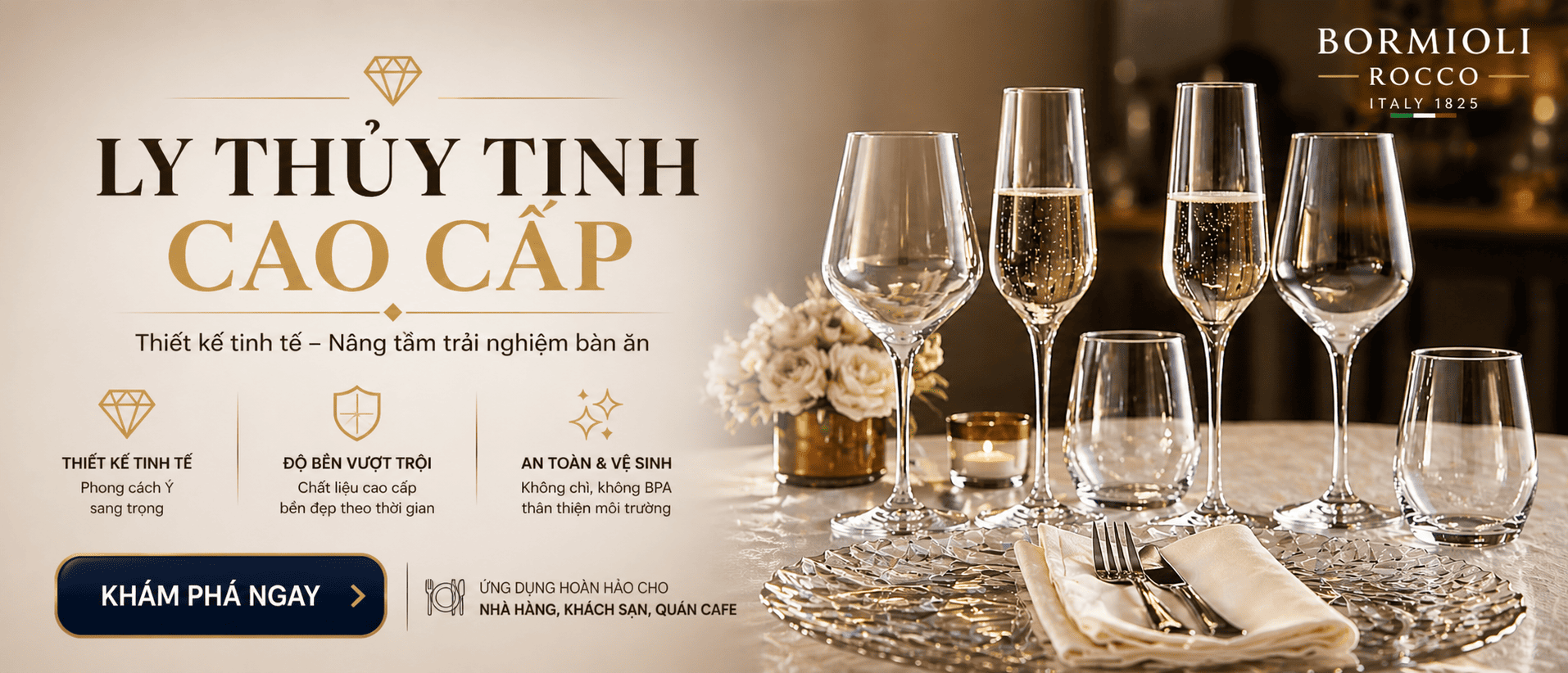 Ly thủy tinh cao cấp