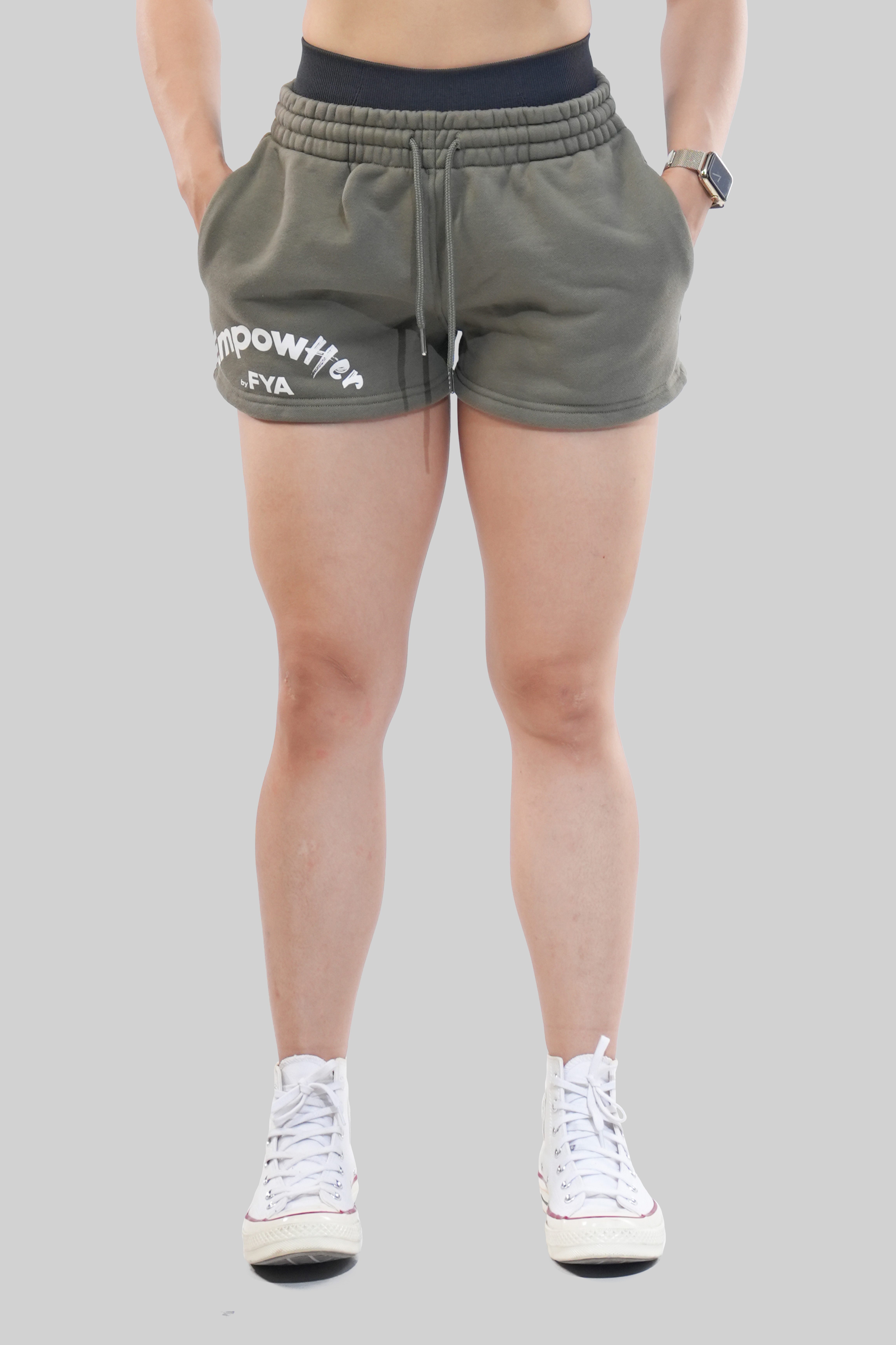 QUẦN SHORT NỈ EMPOWHER - XANH RÊU