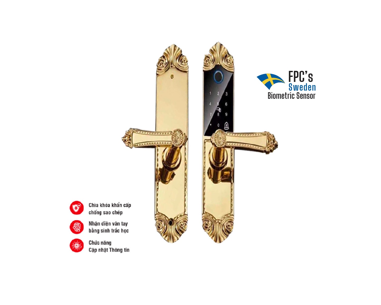 Khóa đại sảnh Faster FS119 24K 4 Khóa đại sảnh Faster FS119 24K
