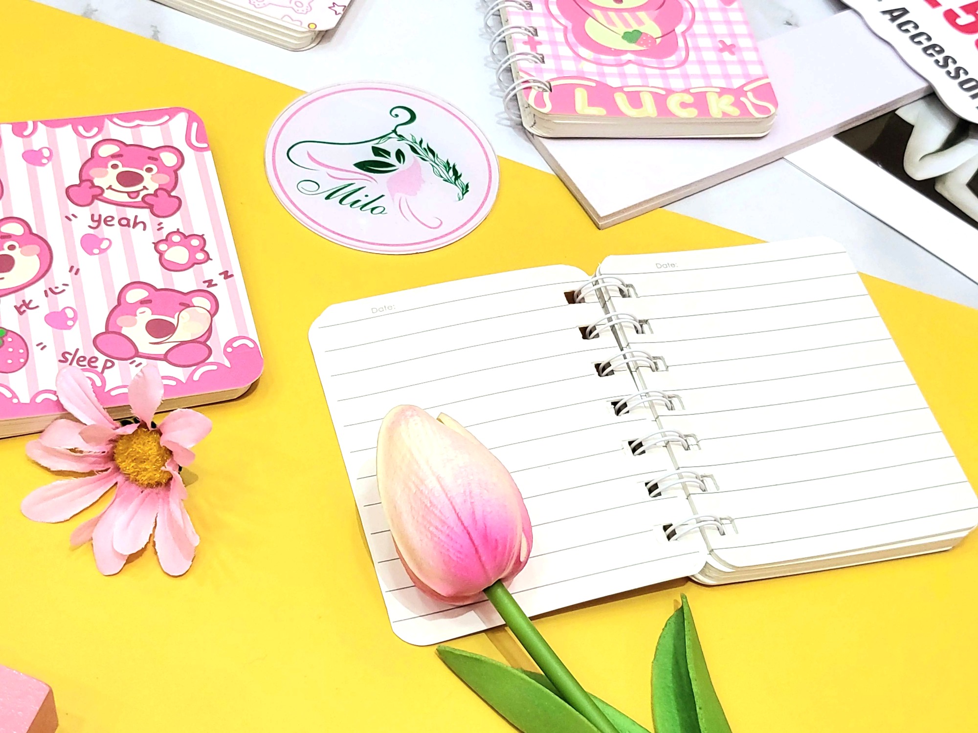 Sổ note lò xo gấu dâu Lotso (size A7)