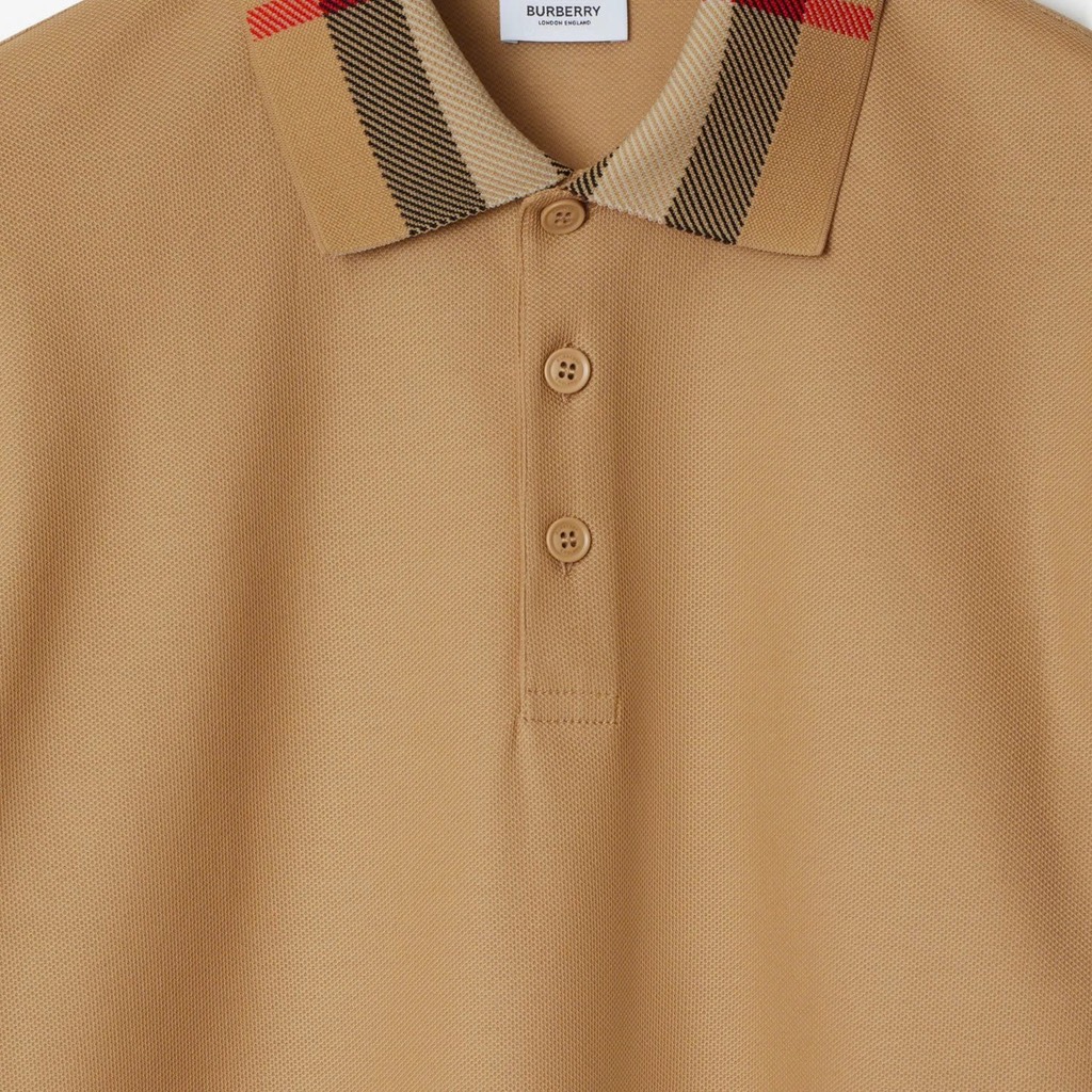 Polo Burberry - Check Collar Beige