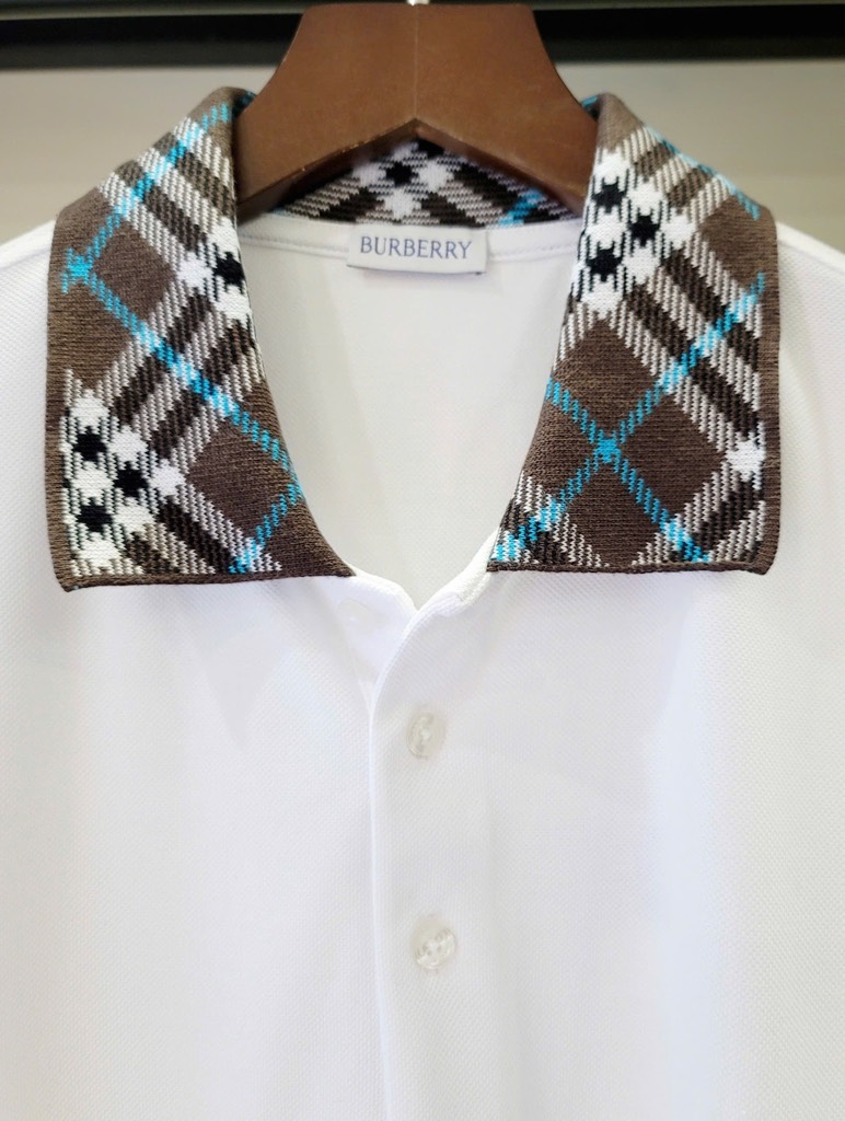 Polo Burberry | checked short sleeved SS25 - White