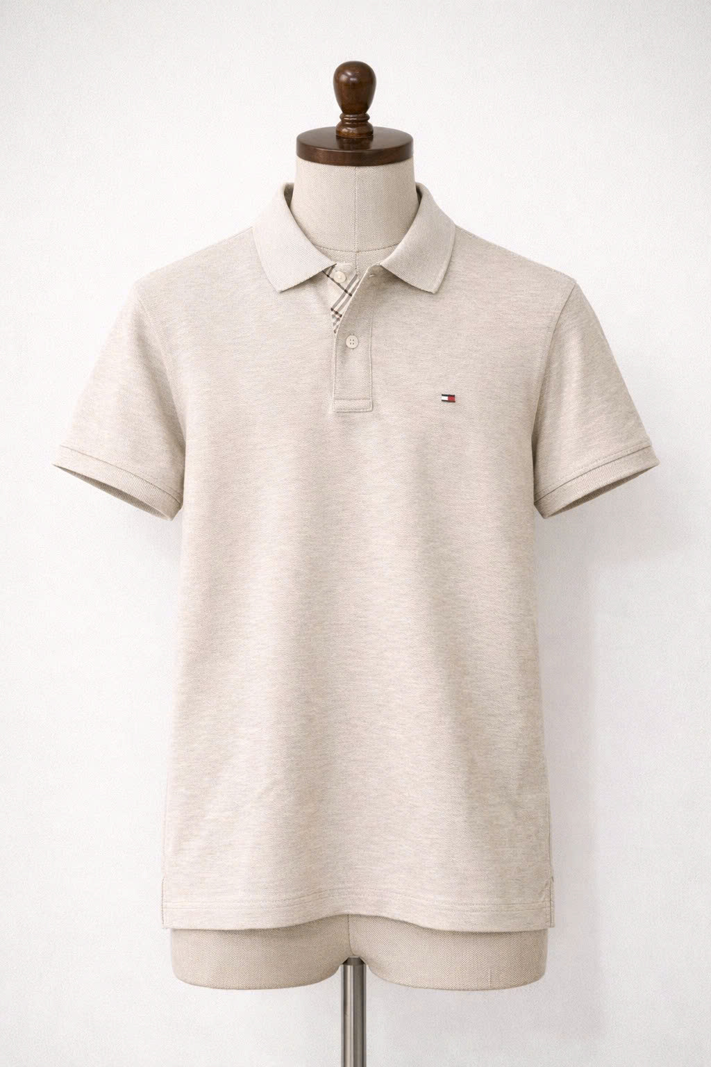 Polo Tommy Hilfiger Piqué Placket Interest Regular Fit - Smooth Taupe Heather