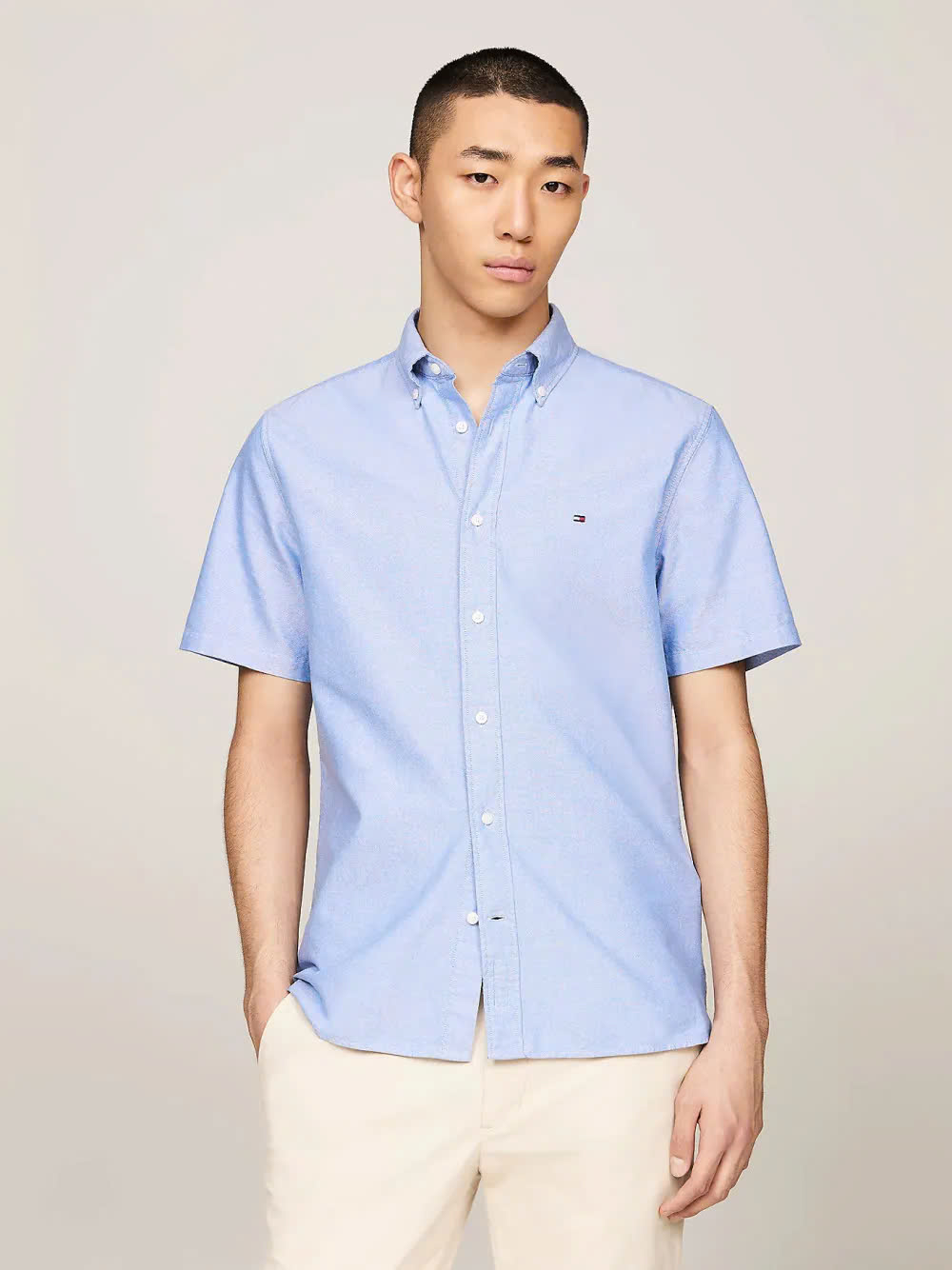 Sơ mi tommy blue cotton