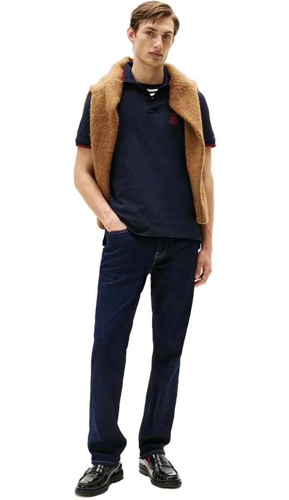 Polo Tommy Hilfiger with Embroidered Crest Design - Desert Sky