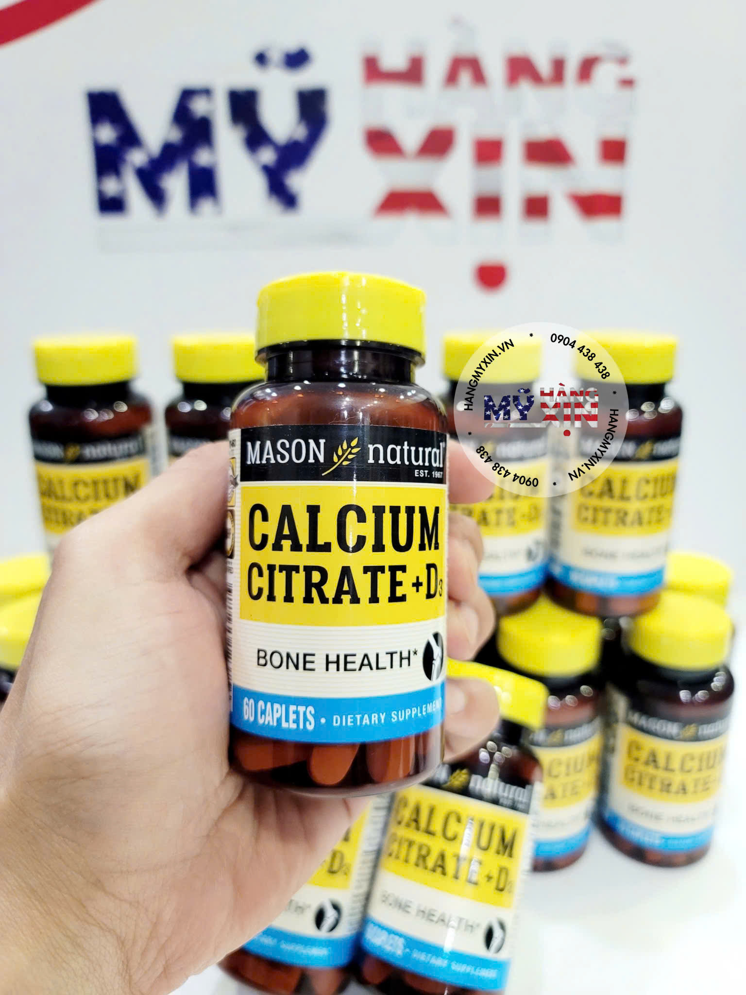 Viên uống MASON NATURAL CALCIUM CITRATE + D3 Hỗ Trợ Xương Chắc Khỏe Hộp 60 viên