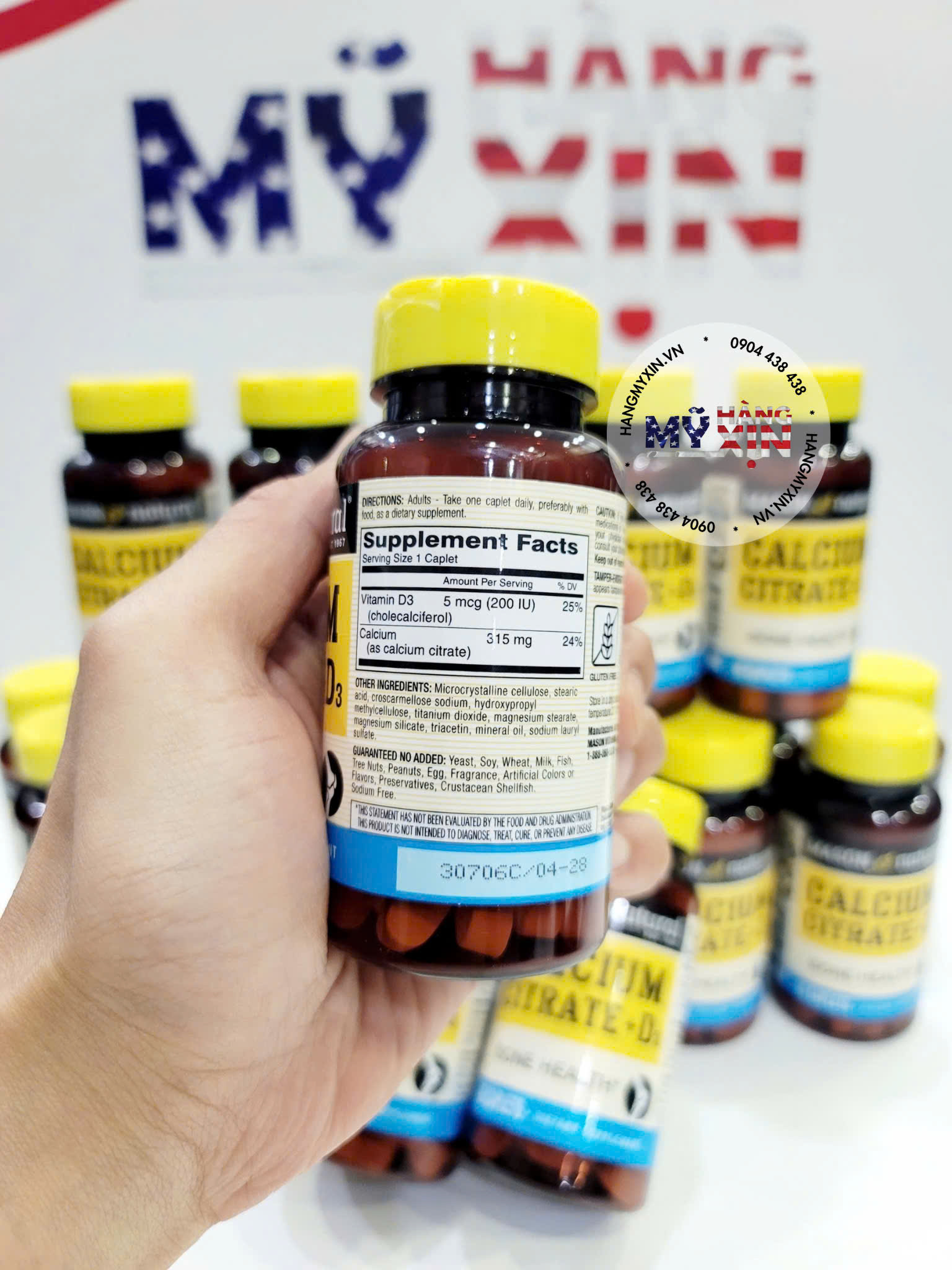 Viên uống MASON NATURAL CALCIUM CITRATE + D3 Hỗ Trợ Xương Chắc Khỏe Hộp 60 viên