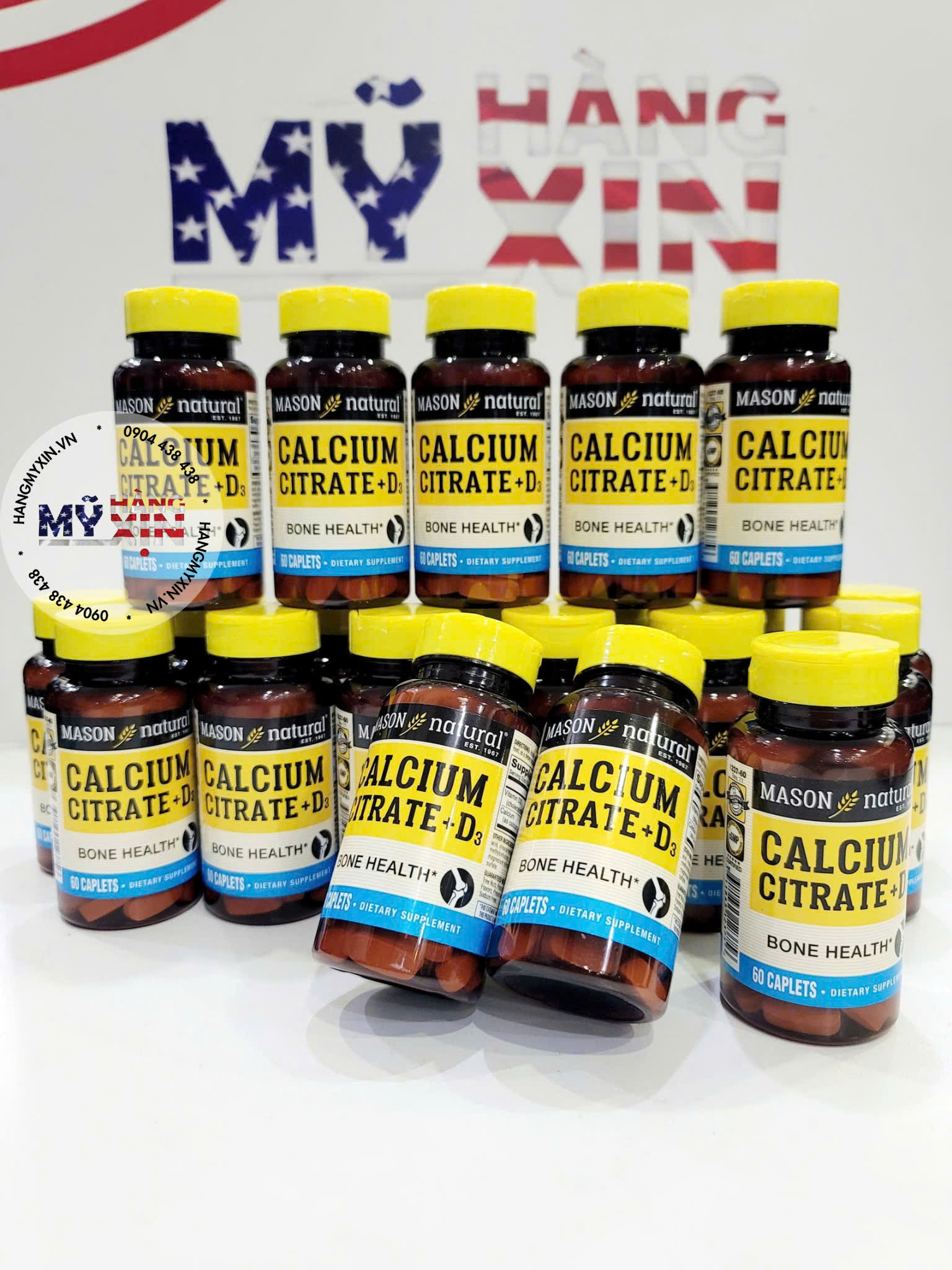 Viên uống MASON NATURAL CALCIUM CITRATE + D3 Hỗ Trợ Xương Chắc Khỏe Hộp 60 viên