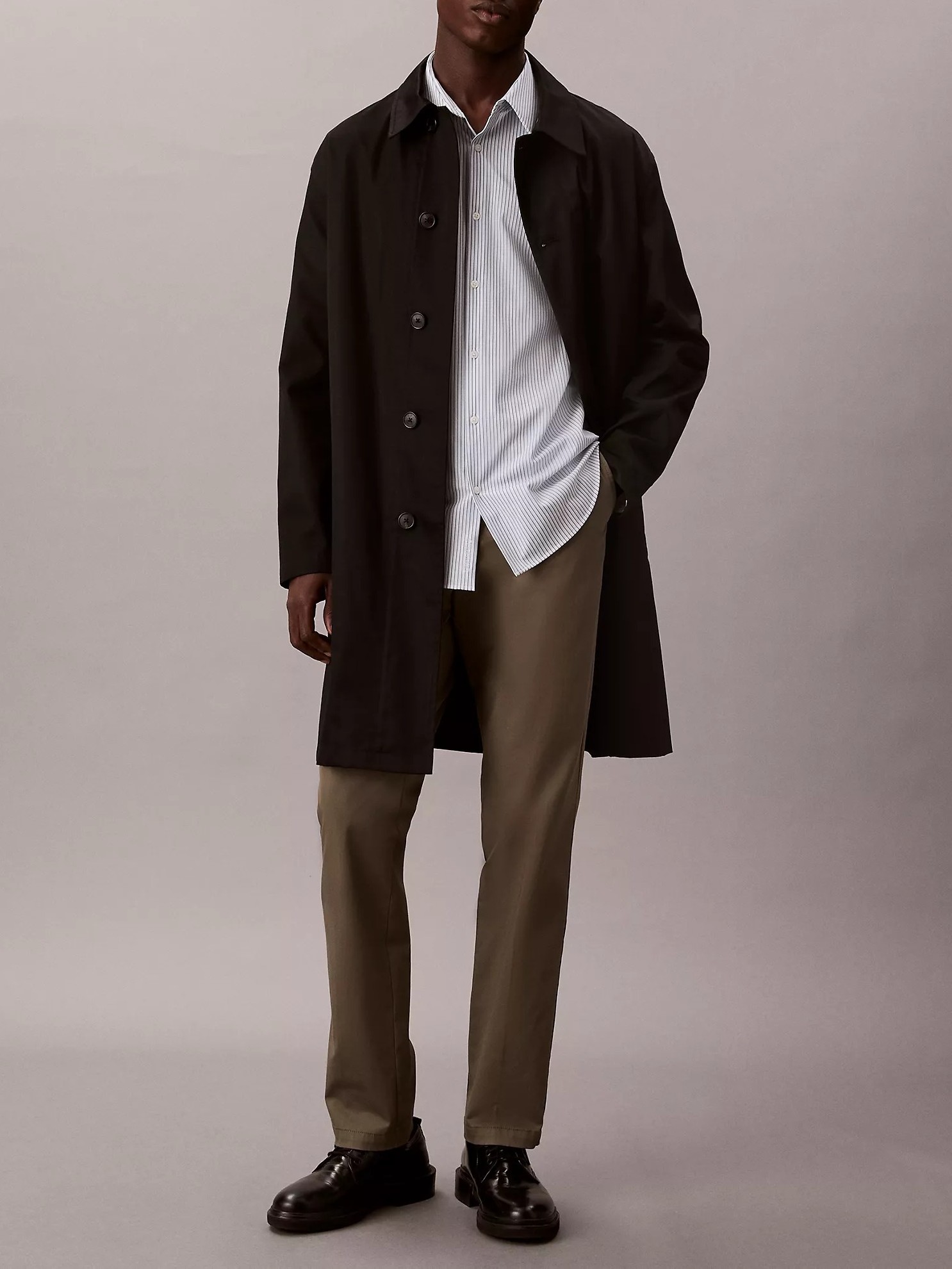 Trousers Calvin Klein Cotton Stretch Slim - Dusty Olive