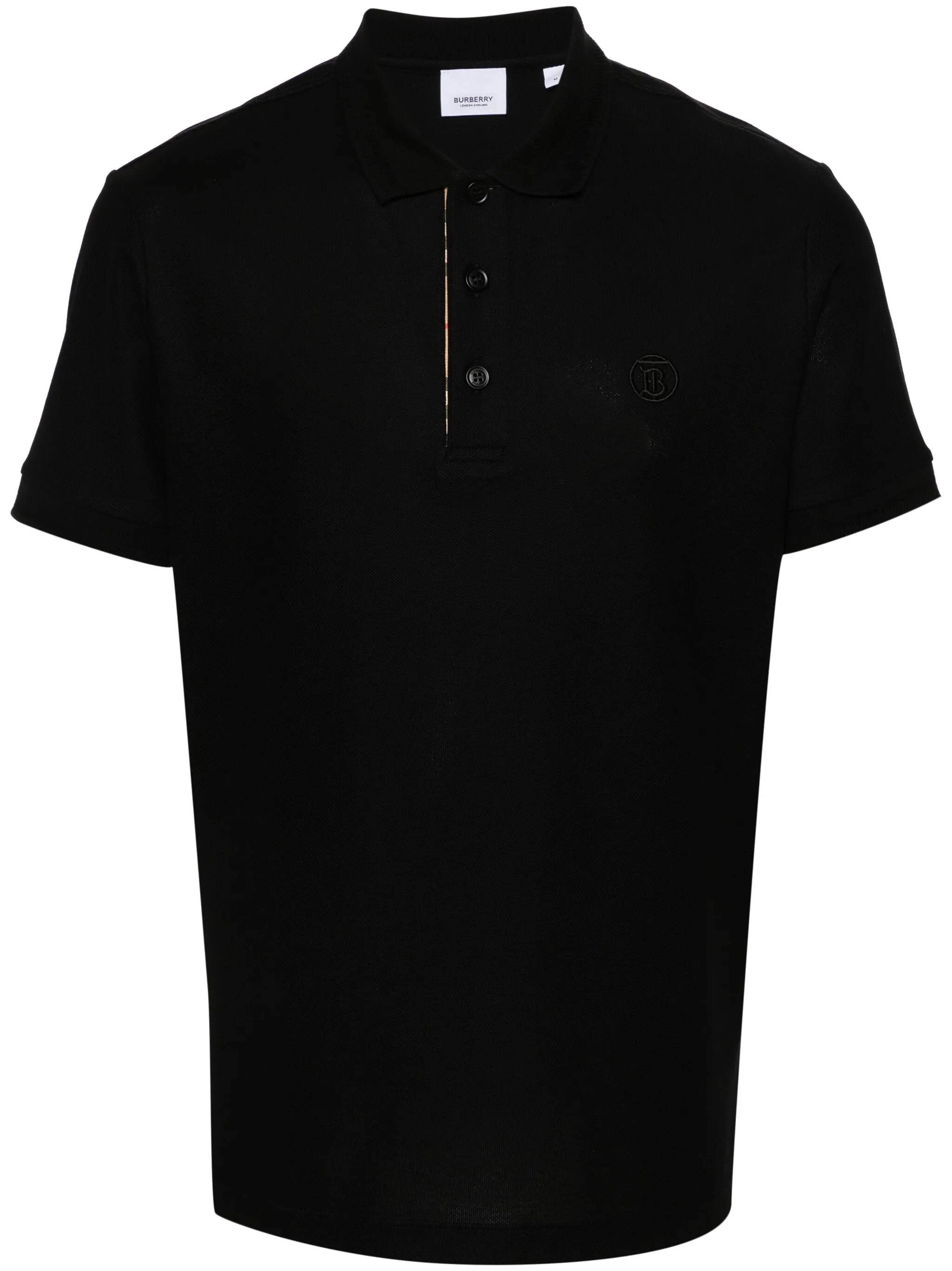 Polo-Shirt Burberry Logo-Embroidered Piqué - Black