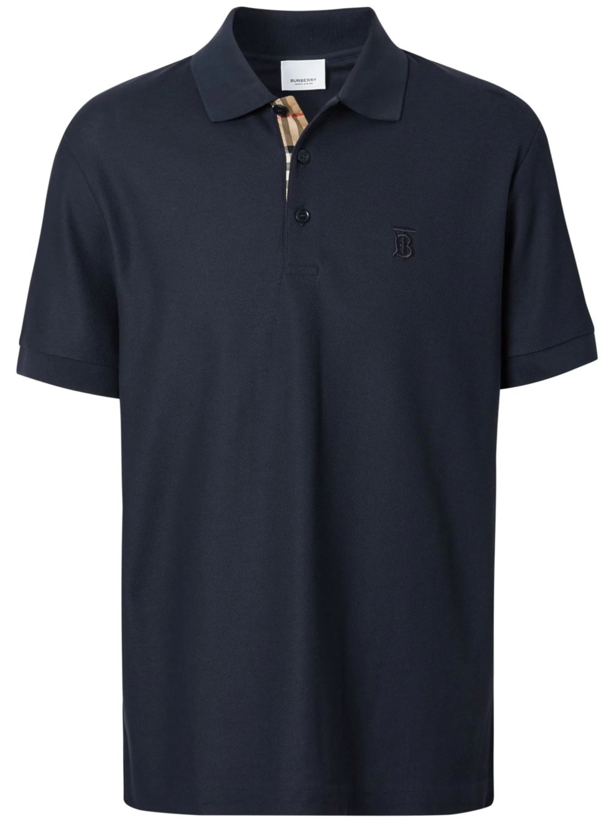 Polo-Shirt Burberry Logo-Embroidered Piqué - Navy
