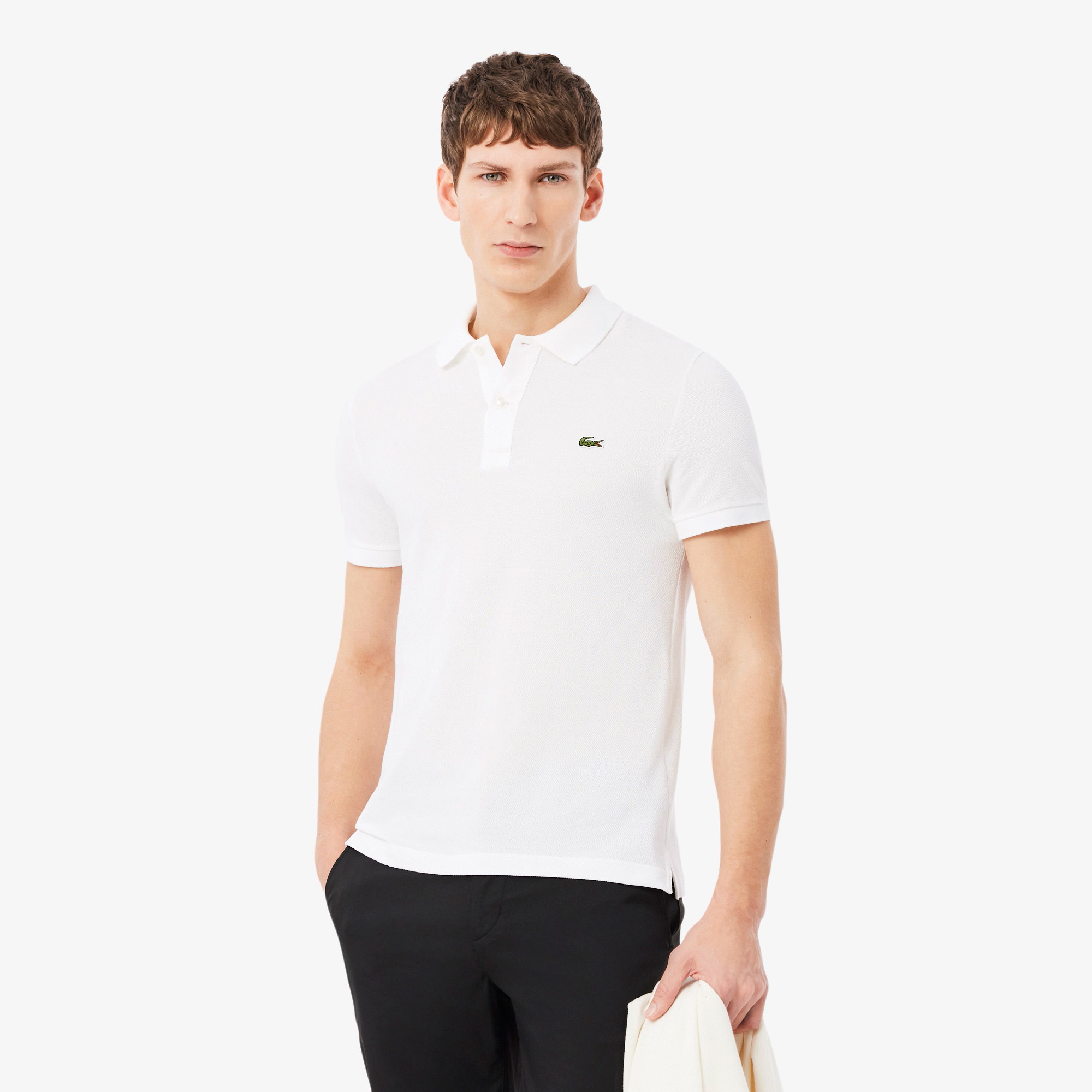 Polo Lacoste Slim Fit L.12.12 Piqué - White