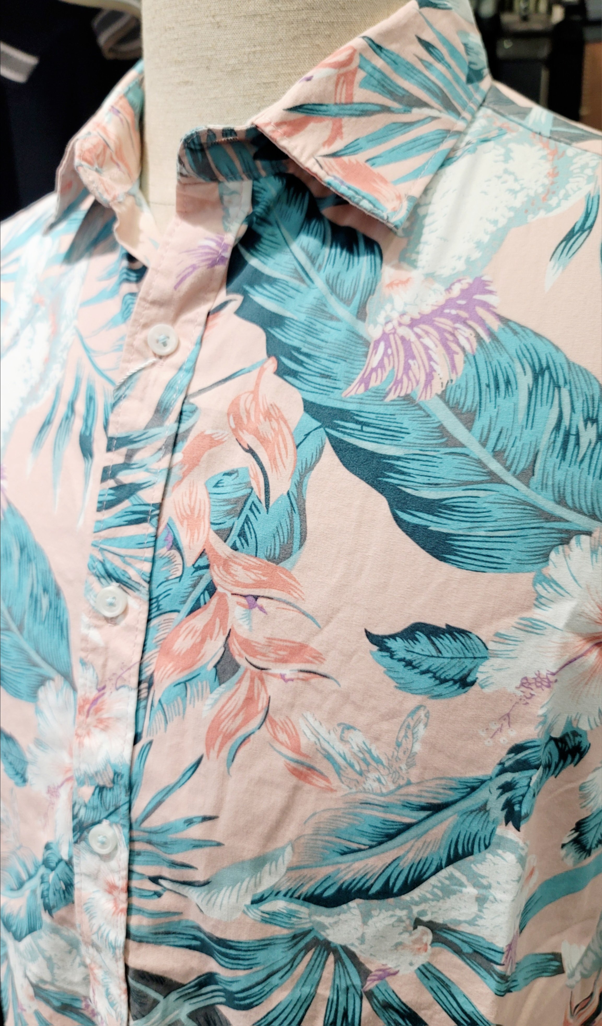 Sơ mi cộc tay Denim & Flower Pink