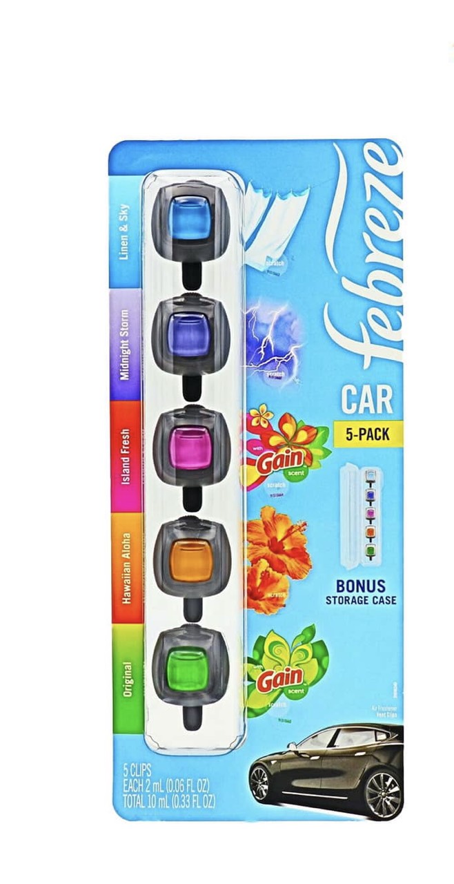 Nước Hoa Ô Tô Febreze Kẹp Cửa Gió Điều Hòa Xe Hơi Set 5 mùi của Mỹ