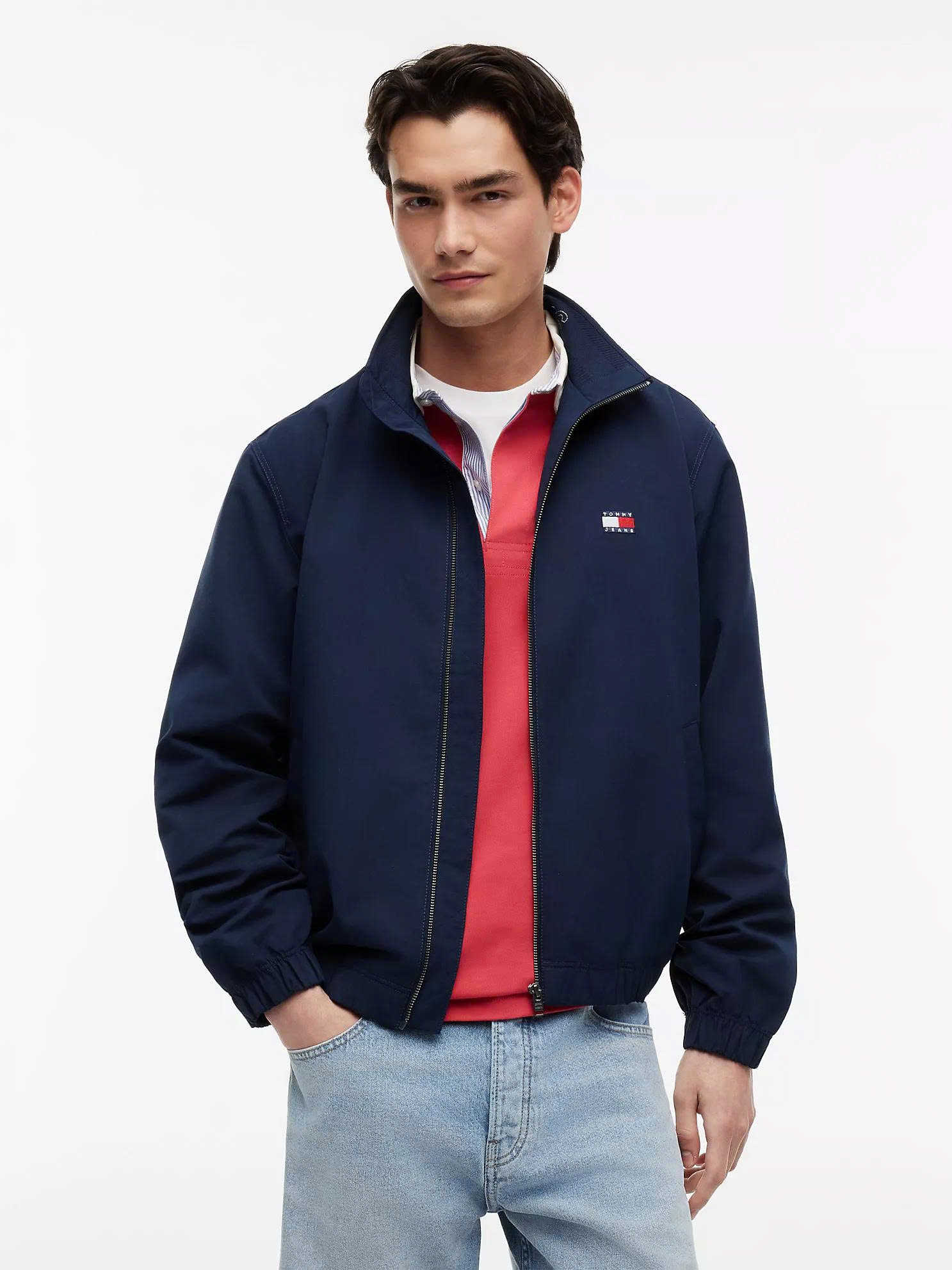 Tommy Hilfiger logo-patch high-neck jacket