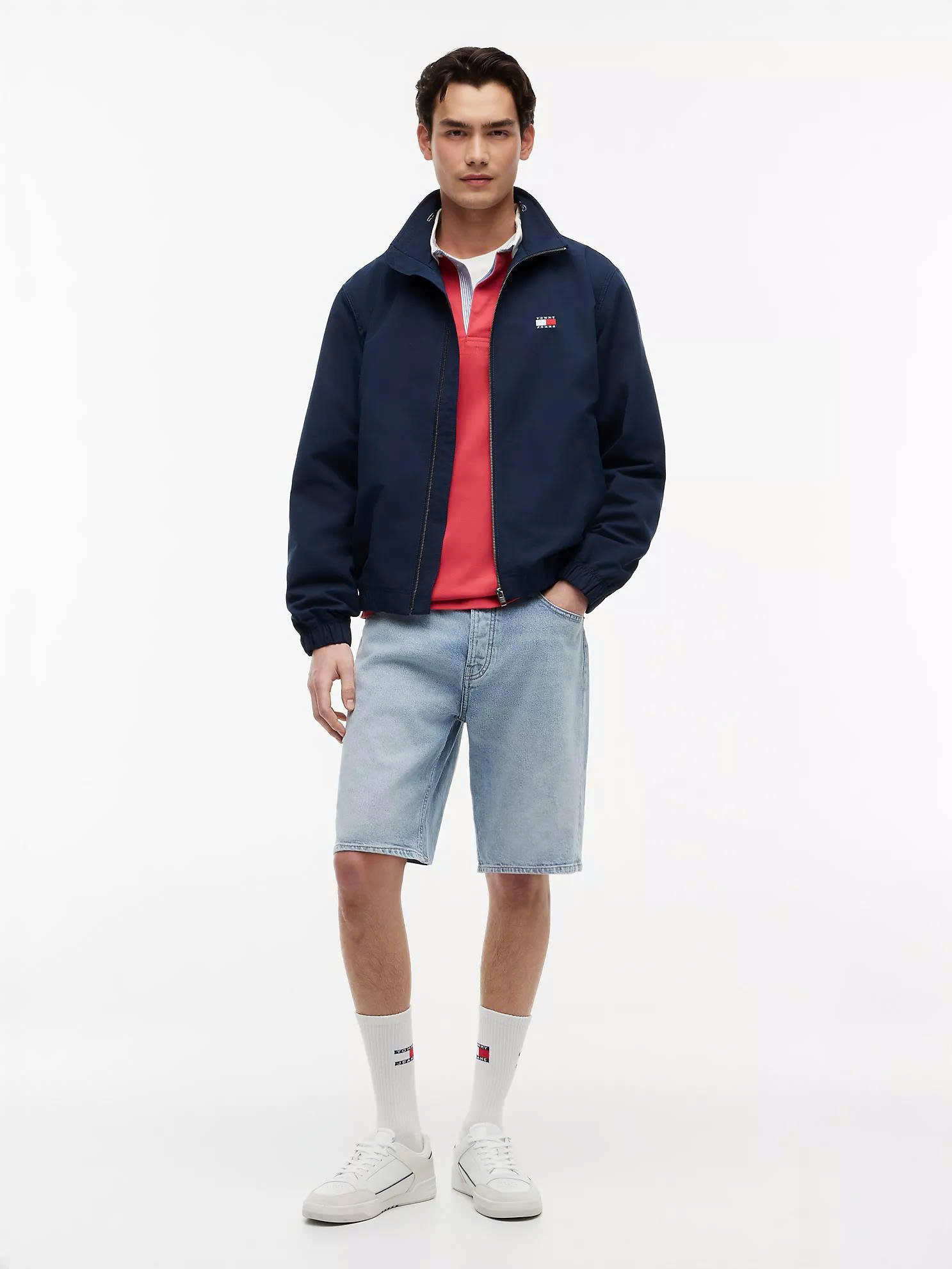 Tommy Hilfiger logo-patch high-neck jacket