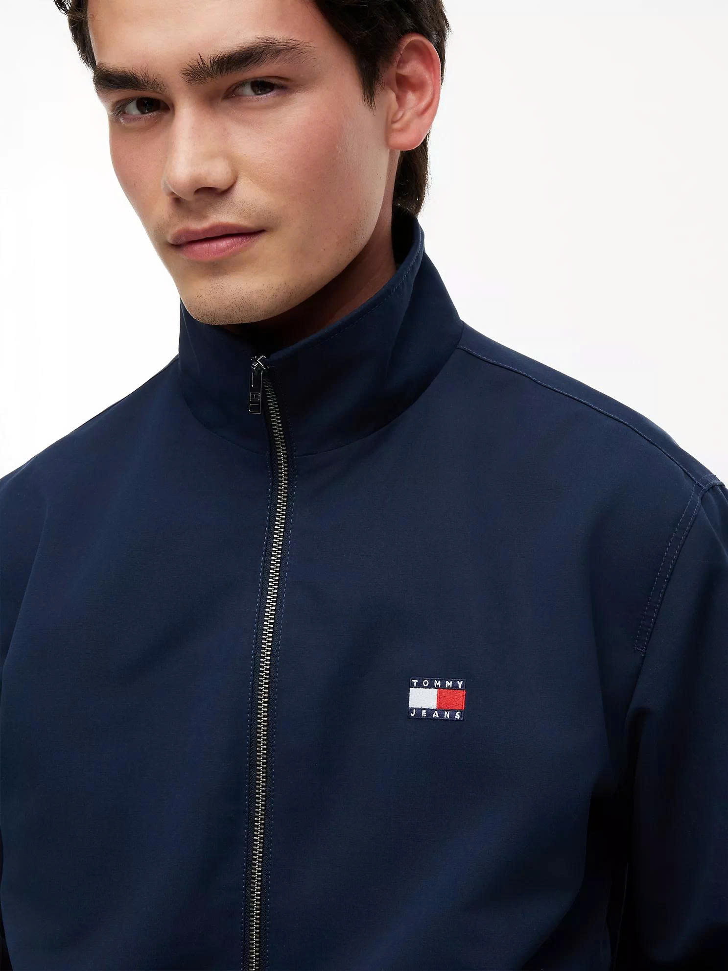 Tommy Hilfiger logo-patch high-neck jacket