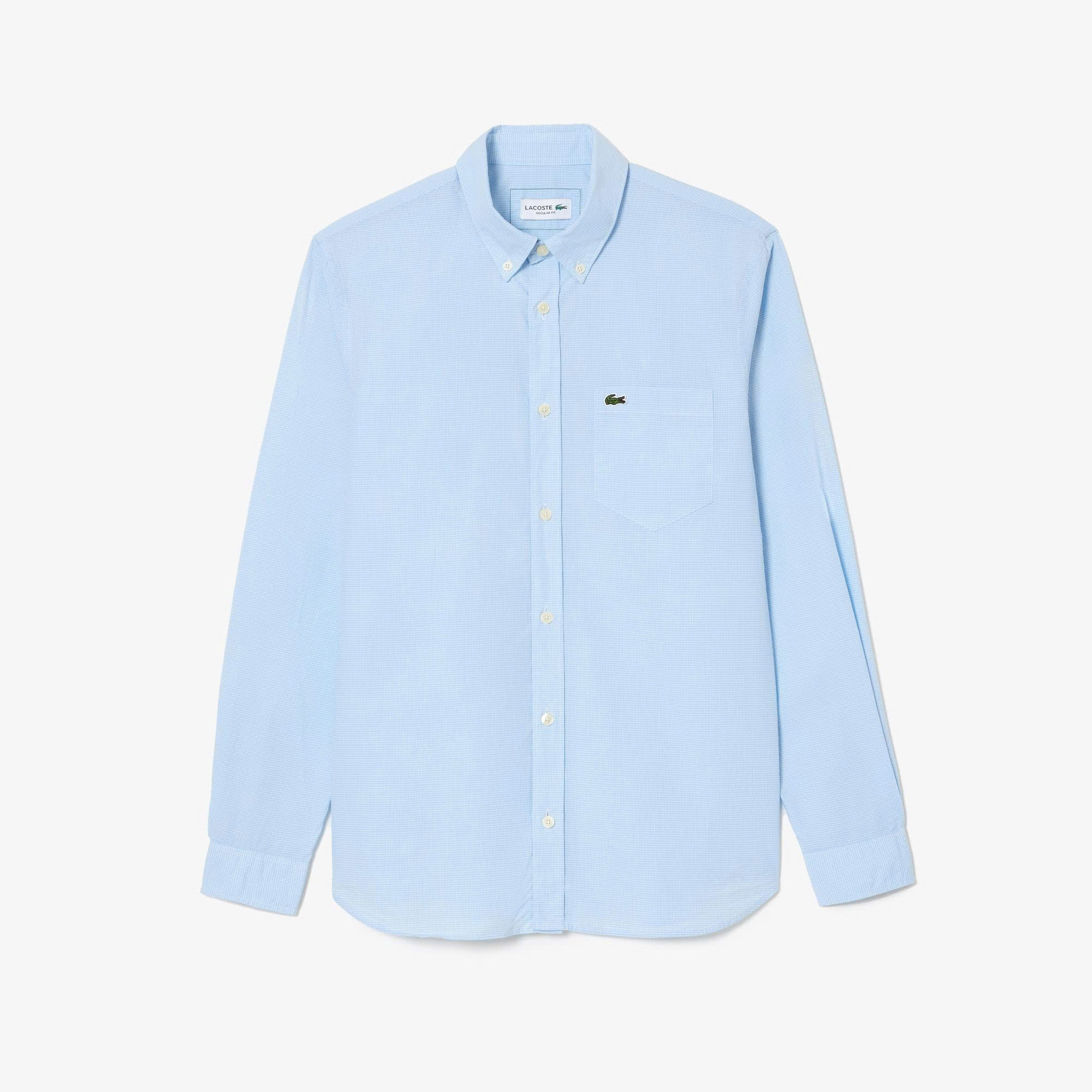 Áo sơ mi lacoste xanh trắng kẻ sọc