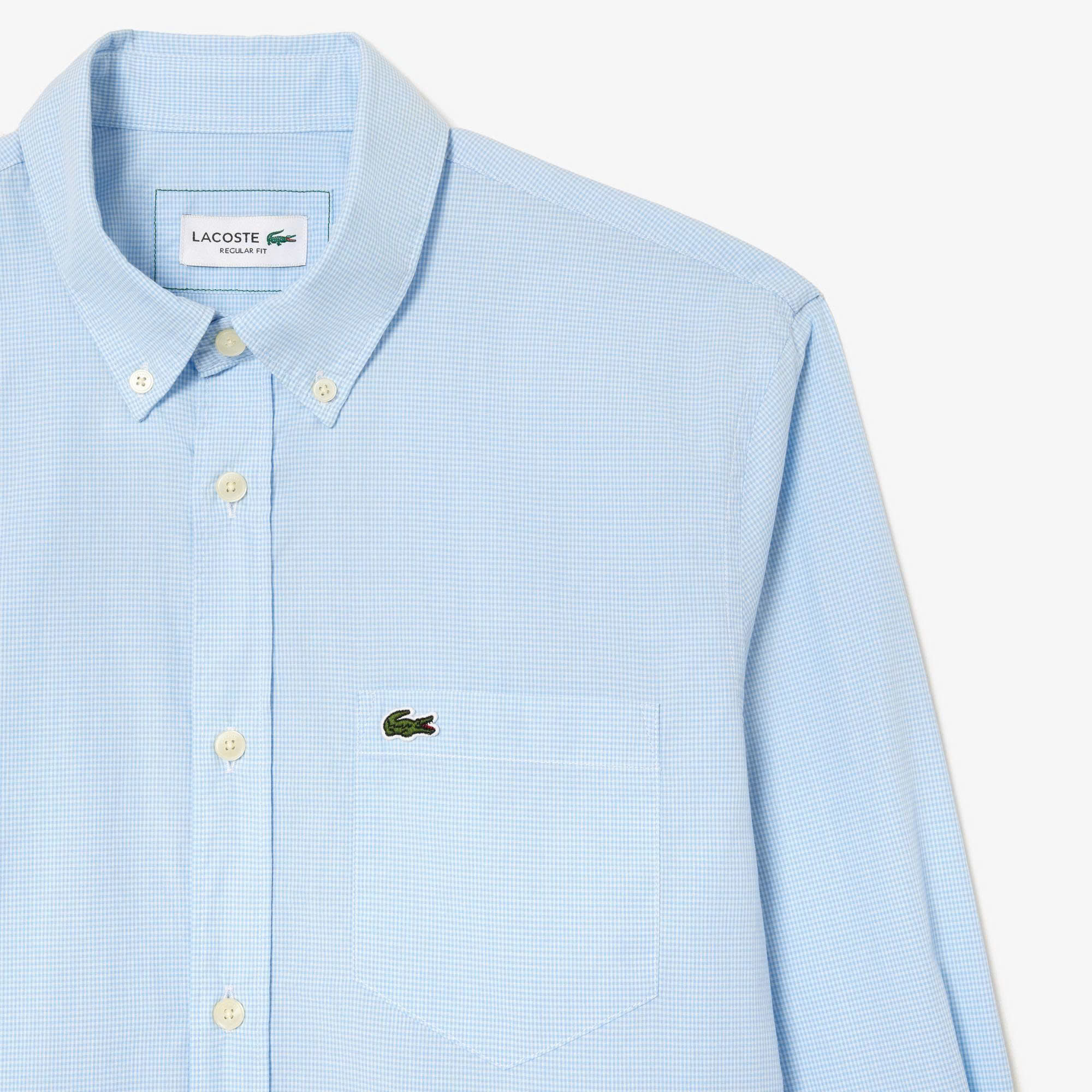 Áo sơ mi lacoste xanh trắng kẻ sọc