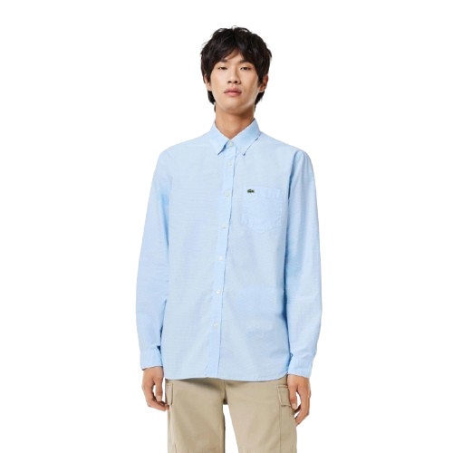 Áo sơ mi lacoste xanh trắng kẻ sọc