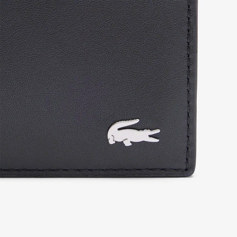 Sét ví lacoste đen trơn kèm móc khóa