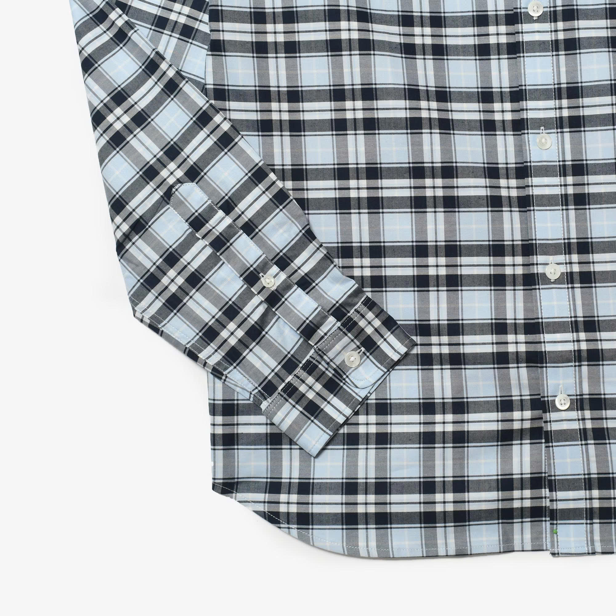 Áo sơ mi lacoste xanh navy kẻ sọc xanh trắng