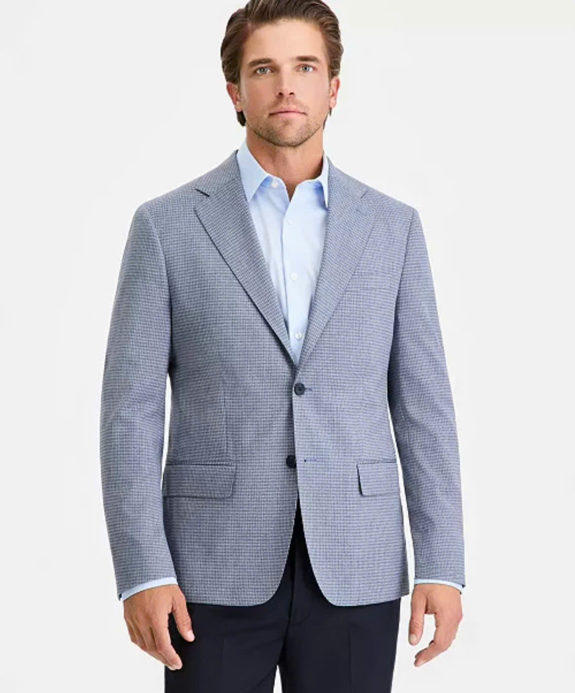 CK Men's Slim-Fit Blazer Color:Light Blue