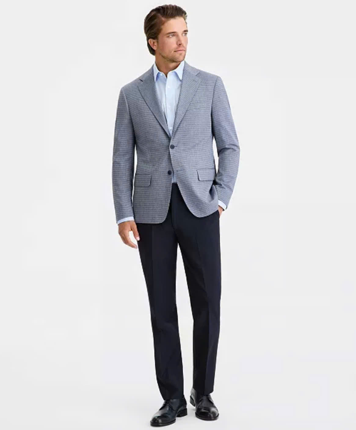 CK Men's Slim-Fit Blazer Color:Light Blue