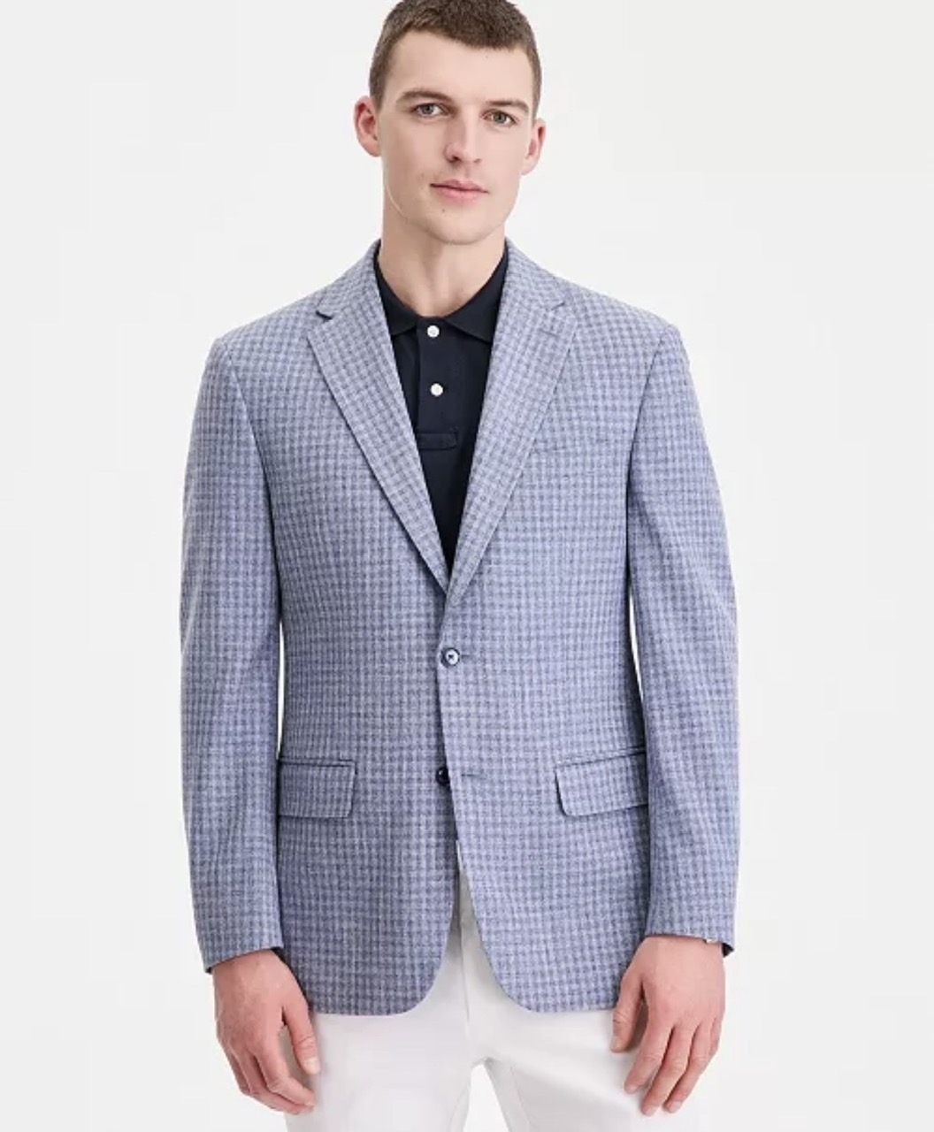 Tommy Men's Modern-Fit Patterned Blazer Color: Light Blue Pattern