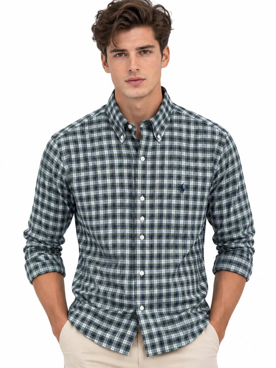 Sơ mi dài tay ralph lauren blue green