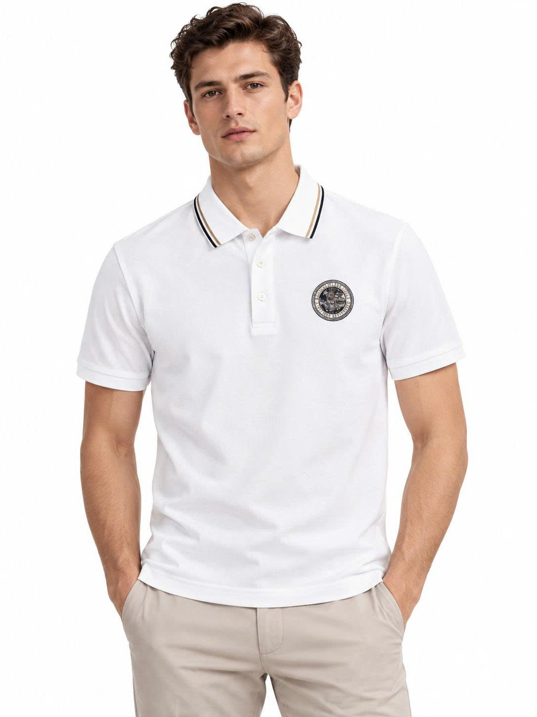 Áo polo Roberto Cavalli - màu trắng