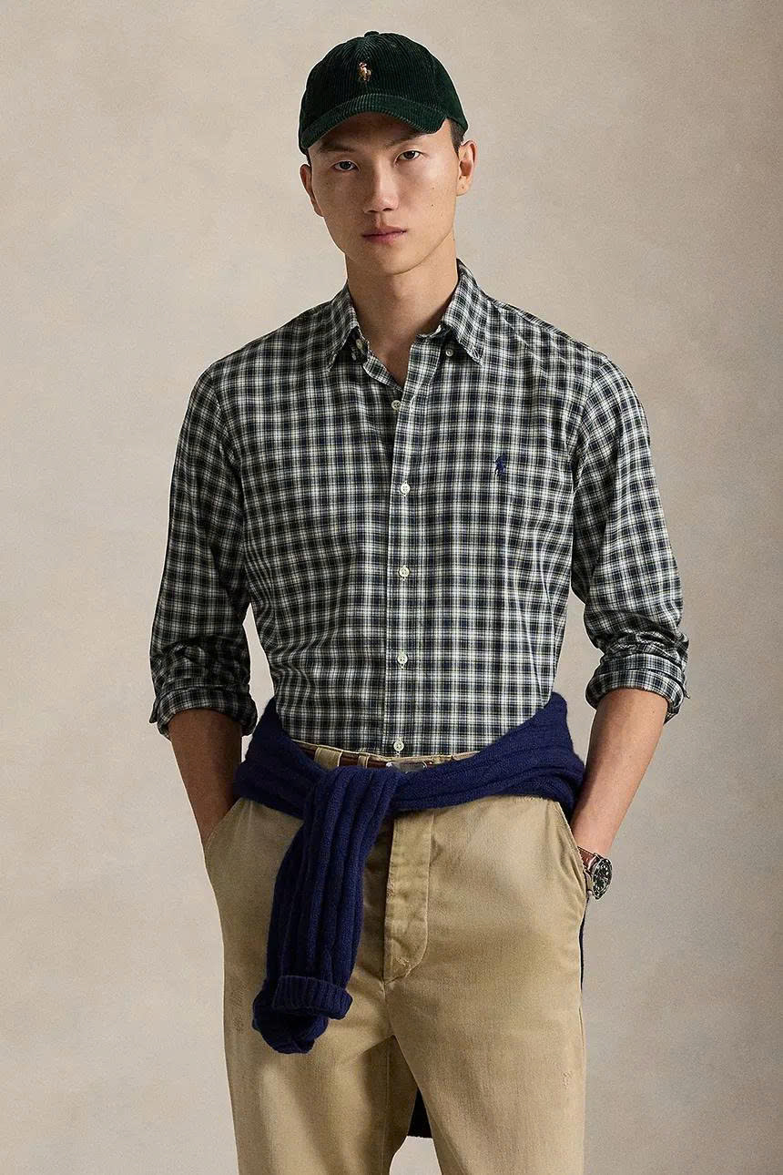 Sơ mi dài tay ralph lauren blue green